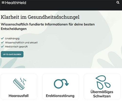 Screenshot von www.healthheld.de