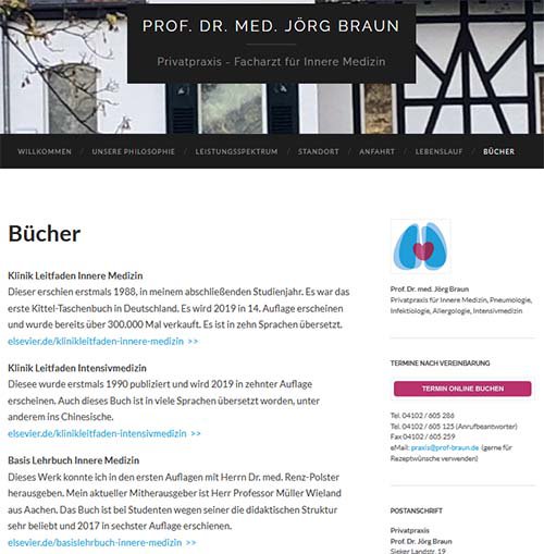 Screenshot der Website www.prof-braun.de