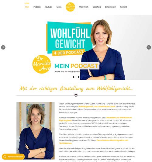 Screenshot der Website www.mareikeawe.de